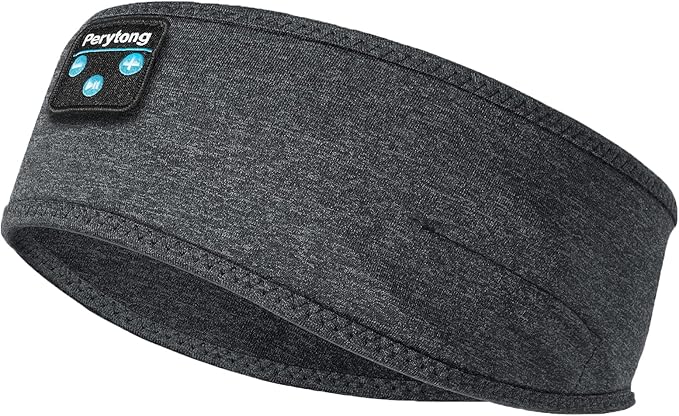 Perytong New Sleep Headphones Bluetooth Headband, Wireless Soft Sleeping Headphones with Ultra-Thin Speakers Perfect for Side Sleepers, Running, Workout, Jogging, Yoga, Travel