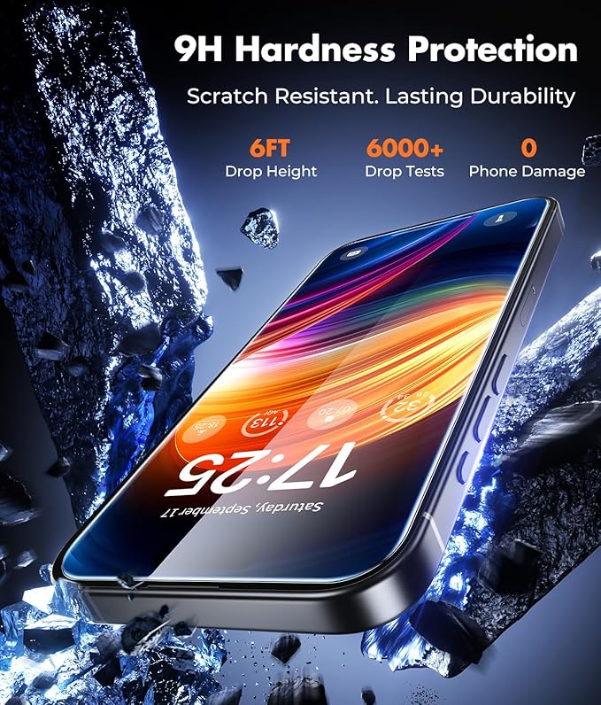 UNBREAKcable 2-Pack Screen Protector for iPhone 15/16, Double Shatterproof Tempered Glass [Easy Installation Frame] [9H Hardness] [99.99% HD Clear] [Case Friendly] for iPhone 6.1 inch