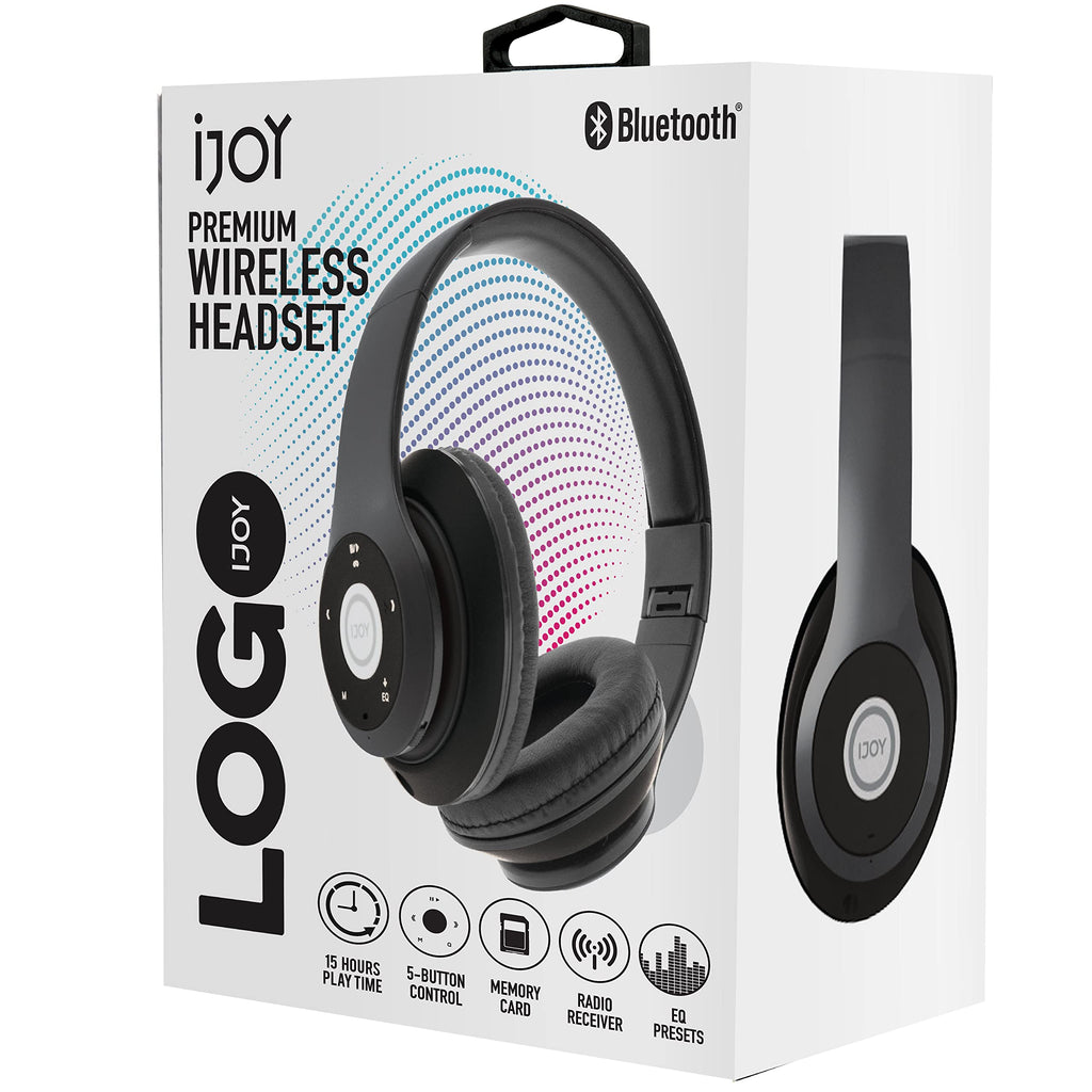 iJoy Bluetooth Headphones Over Ear, Wireless and Wired Foldable Headset Built-in Microphone - (Stealth) Adults Kids Men Women - Audifonos Auriculares Inalambricos