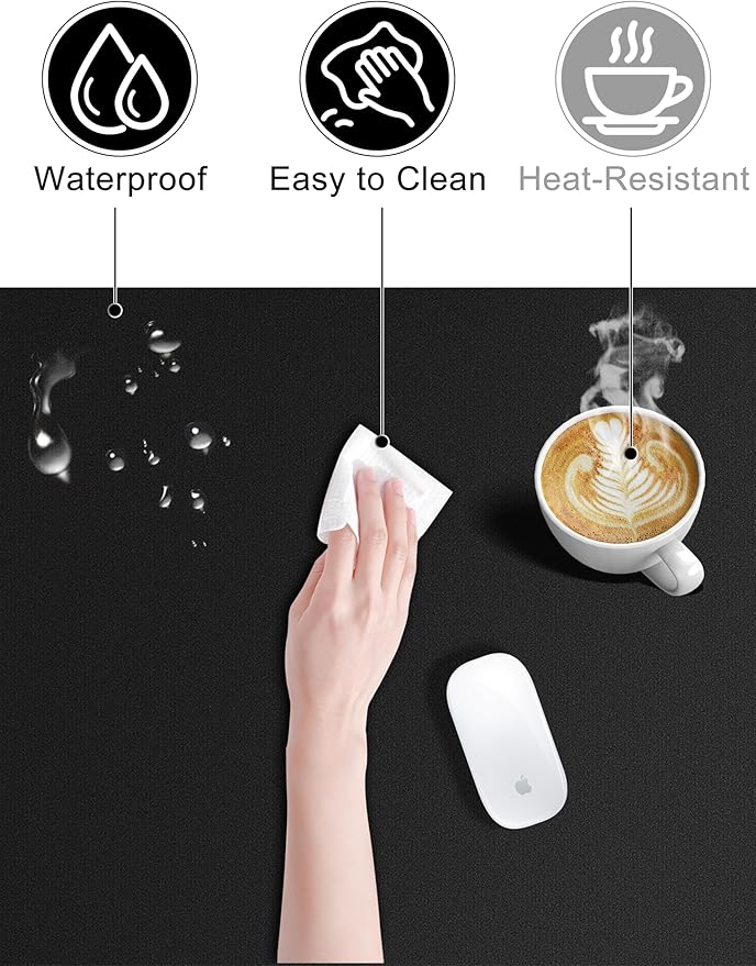 TopMade Wireless Charging Mouse Pad, Gaming Mousepad with Ultra-Smooth Surface, Non-Slip Base, Waterproof Computer Desk Pad, 31.5"x11.81" XL Large Desk Mat for MacBook, PC, Laptop