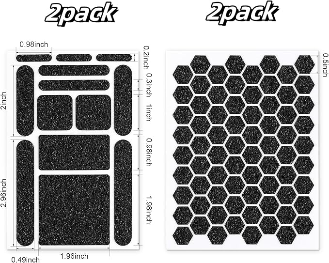4Pack Phone Grip Tape, Finger Grip Stickers Decal Waterproof Pre-Cut Non Slip Kit Adhesive Traction for Cell Phone Cases, Handles, Tools (4Pack Black)