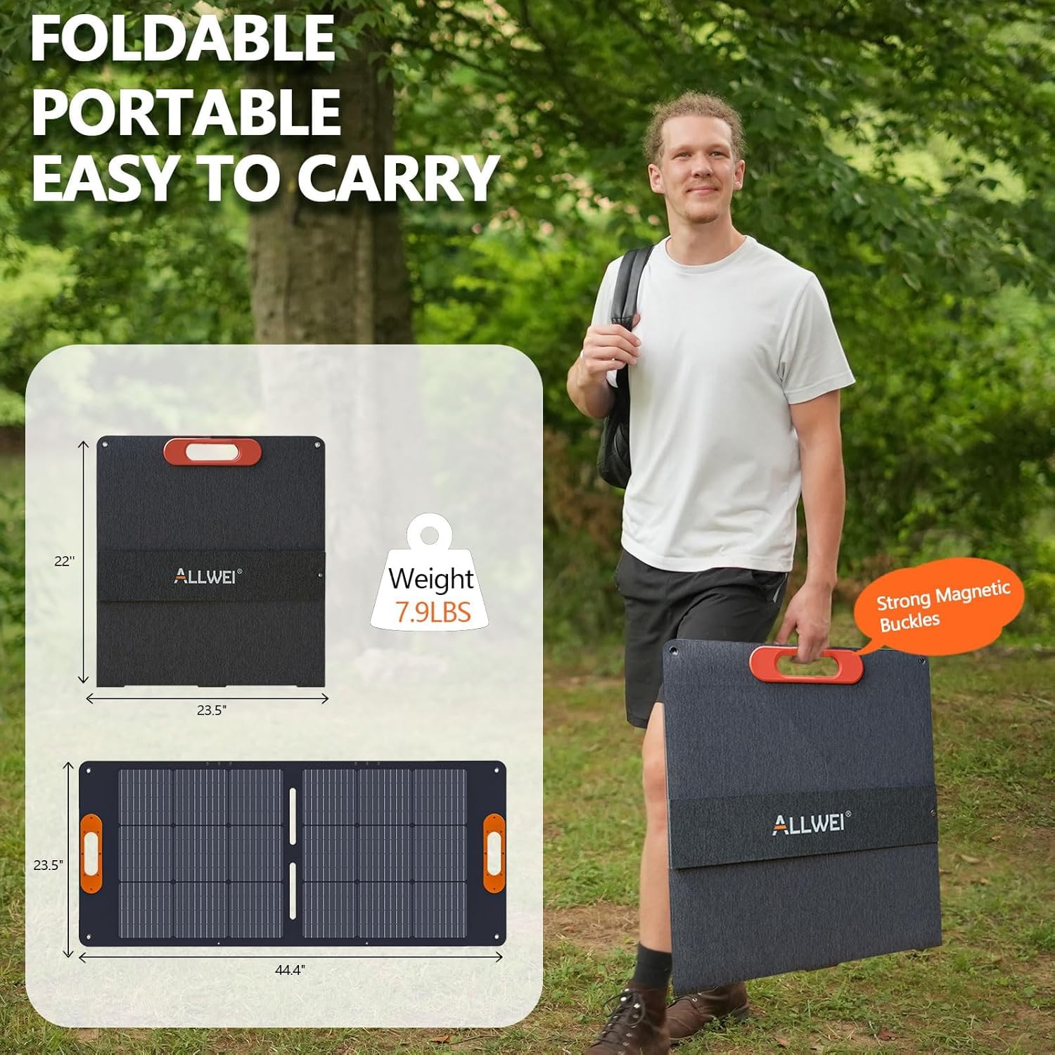 ALLWEI 300W 256Wh Power Station + 100W Solar Panel, LiFePO4 Solar Generator