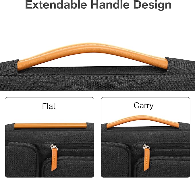 MOSISO 360 Protective Laptop Case 13.3 inch, 13-13.3 inch Laptop Sleeve Compatible with MacBook Air/Pro 13 / Pro 14,HP Dell Acer ASUS,Side Open Carrying Case with 4 Zipper Pockets&Handle, Black