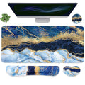 Ergonomic Large Mouse Pad and Keyboard Wrist Rest, Desk Pad for Keyboard and Mouse, 4-in-1 Large Gaming Mouse Pad with Wrist Support - Light Blue