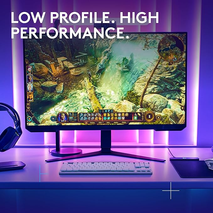 Logitech G515 Wireless Gaming Keyboard TKL, LIGHTSYNC RGB, Thin Tenkeyless Design, Double-Shot PBT Keycaps, Tactile Brown Mechanical Switches - White