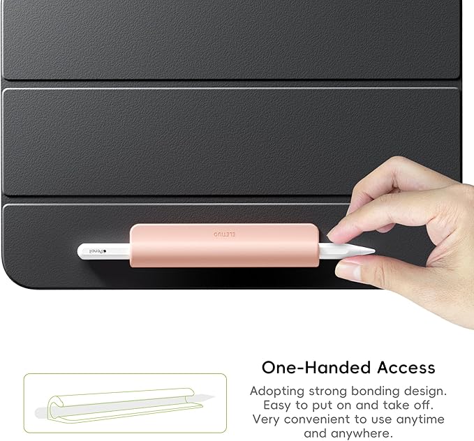 ELETIUO 3 Pack Silicone Pencil Holder Sleeve,Compatible with Apple Pencil (USB-C),Apple Pencil 1st/ 2nd Generation,Strong Adhesive Sticky Attached to iPad Case for Stylus Pens,White,Pink,Purple