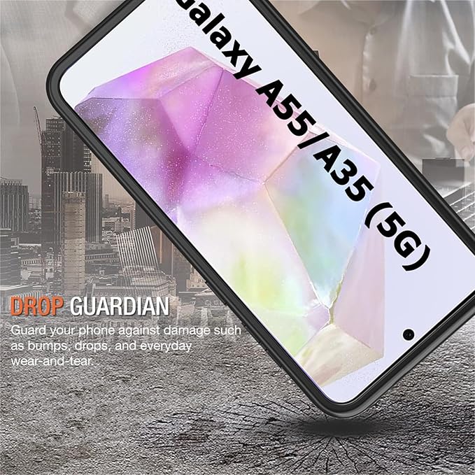 Battery Case for Galaxy A55/A35,Enhanced 12000mAh Portable Protective Smart Wireless Charging Case Support Carplay Compatible with Galaxy A55/A35 Rechargeable Extended Battery Charger Case (Black)