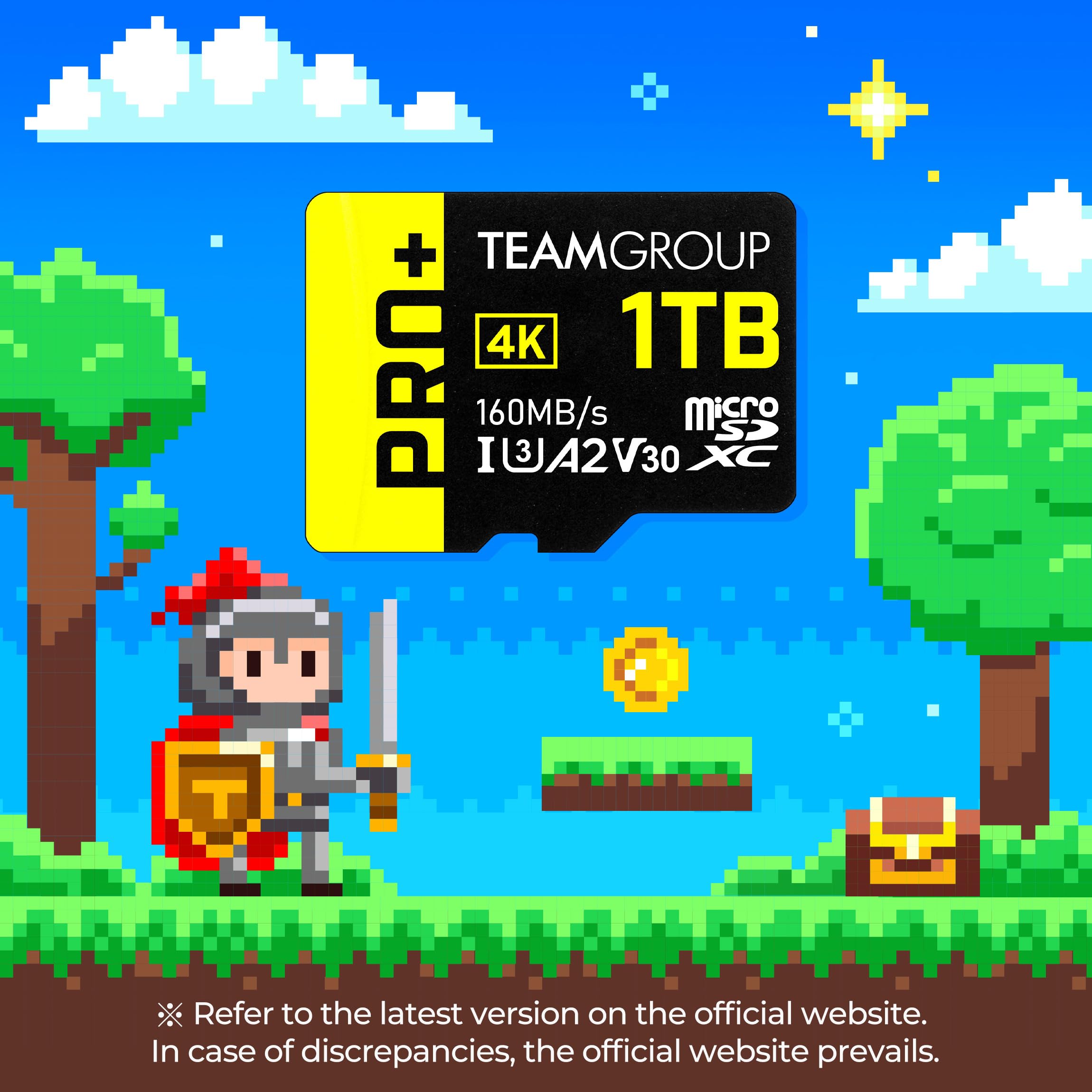 TEAMGROUP A2 Pro Plus Card 1TB Micro SDXC UHS-I U3 A2 V30, R/W up to 160/110 MB/s for Nintendo-Switch, Steam Deck, Gaming Devices, Tablets, Smartphones, 4K Shooting, with Adapter TPPMSDX1TIA2V3003