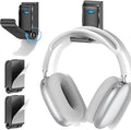 Headphone Stand, Wall Mount Headset Hanger, Gaming Headphone Holder Hook Clip, Foldable Headset Stand Desk Holder for PC Earphone Accessories, Black(2 Pack)