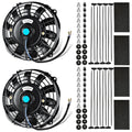 MuHize 2 Pack 7 Inch Slim Radiator Fan 12V 80W 800 CFM Cooling Fan w/Mount