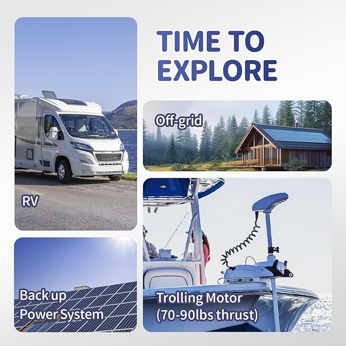 24V 100Ah LiFePO4 Battery, 2.56kWh Lithium Battery, Built-in 100A BMS, 10-Year Lifetime with Grade A LiFePO4 Cells, Perfect for RV, Camper, Home Energy Storage, Van, Off-Grid, etc