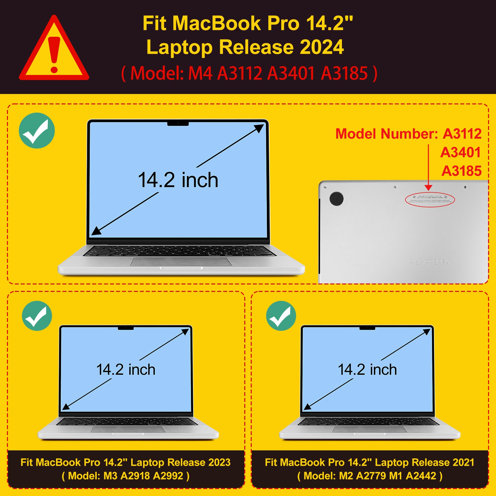 Tuiklol for MacBook Pro 14 Inch Case 2026 2025 2024 2023 2022 2021 Release M5/M4/M3/M2/M1 A2442 Pro/Max,Hard Shell Case with Screen Protector for Touch ID, Elephant