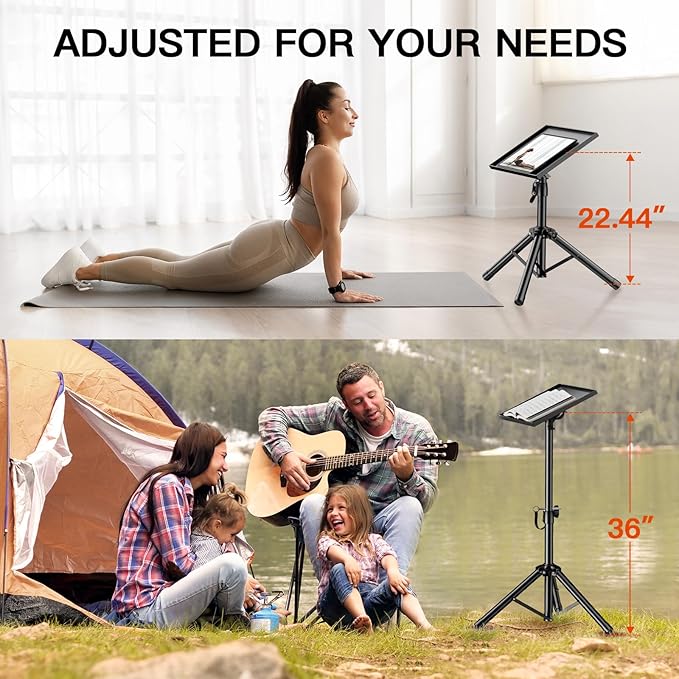 AMADA Projector Stand, Laptop Stand with Adjustable Height 22 to 36 inch, Heavy Duty Projector Mount as DJ Racks, Portable Projector Tripod Stand, Tall Floor Stand for Office, Home, Stage or Studio
