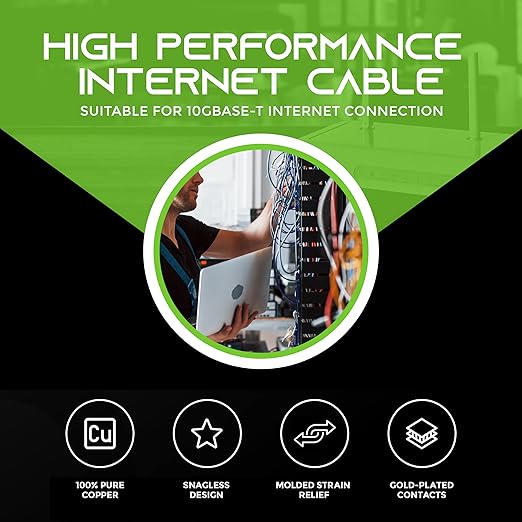 GearIT 24-Pack, Cat5e Ethernet Patch Cable 2 Feet - Snagless RJ45 Computer LAN Network Cord, Blue - Compatible with 24 48 Port Switch POE Rackmount 24port Gigabit