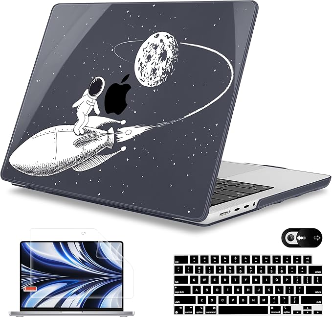 Mektron Case for MacBook Pro 16" M4 A3403 A3186 M3 A2991 M2 A2780 M1 A2485 (2021/2023/2024) Pro/Max with Touch ID, Hard Shell Plastic Laptop Cover Keyboard Cover Screen Protector, Astronauts