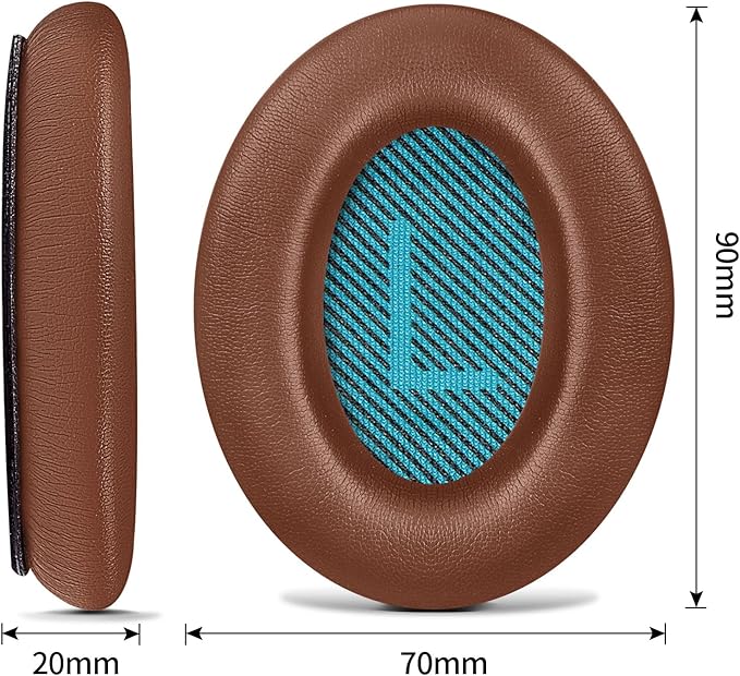 Headphones Replacement Ear Pads, Protein Leather earpad Cushions for Bose AE2/QC15/QC25 Headphones, Replacement Earpads, Softer Memory Foam - Brown