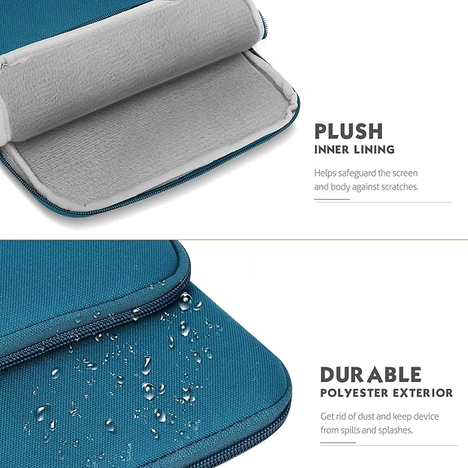 MoKo Laptop Sleeve Bag for 13.3-14 Inch, Notebook Carrying Case with Pocket Fits New MacBook Pro M3/M2 14" /13" M2/M1 Pro/M1 Max 14.2 2023-2021/Air 13.6" M2 2022, Surface Pro 9/8 13", Peacock Blue