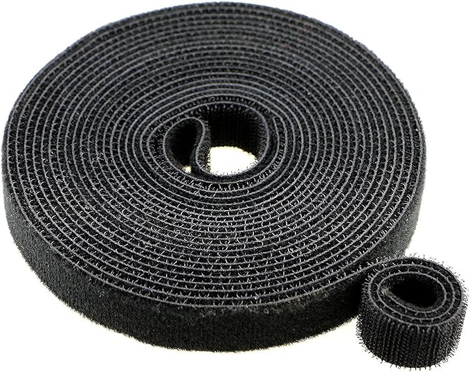 Pasow Fastening Tape Cable Tie Double Side Nylon Power Wire Management 3/4Inch 1 Roll Hook (5 Yards, Style 1)