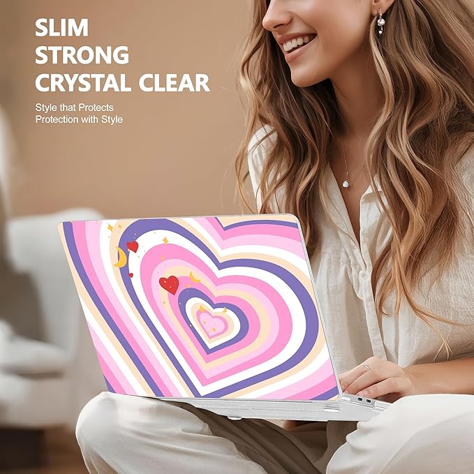 for MacBook Pro 16 inch Case 2019 2020 Release Model A2141, Plastic Hard Shell Cover with Keyboard Cover & Screen Protector for MacBook Pro 16 inch with Touch Bar & Touch ID, Wildflower Heart
