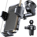 2026 Ultimate Car Phone Holder Mount (+Air Vent Clip) [Military Grade Stable], 360° Rotatable Suction Cup Car Phone Mount for Dashboard Windshield,Truck Cradle Stand for iPhone 17 16 Pro Max Samsung