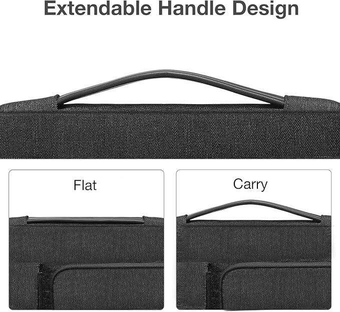 MOSISO 360 Protective Laptop Case 13.3 inch, 13-13.3 inch Laptop Sleeve Compatible with MacBook Air/Pro 13 / Pro 14, HP Dell ASUS Lenovo, Side Open Bag with 2 Raised&1 Flapover Pockets, Slate Gray