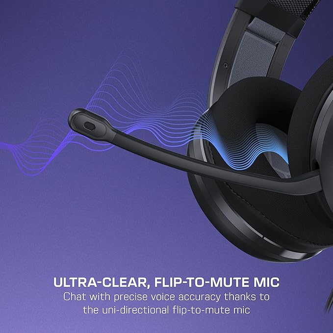 Turtle Beach Atlas 200 Wired USB PC Headset for PC, Gaming Consoles, Xbox, PlayStation, 50mm Nanoclear Drivers, high-Fidelity Audio, Waves 3D Audio, Flip-to-Mute Mic, Memory Foam Cushions - Black