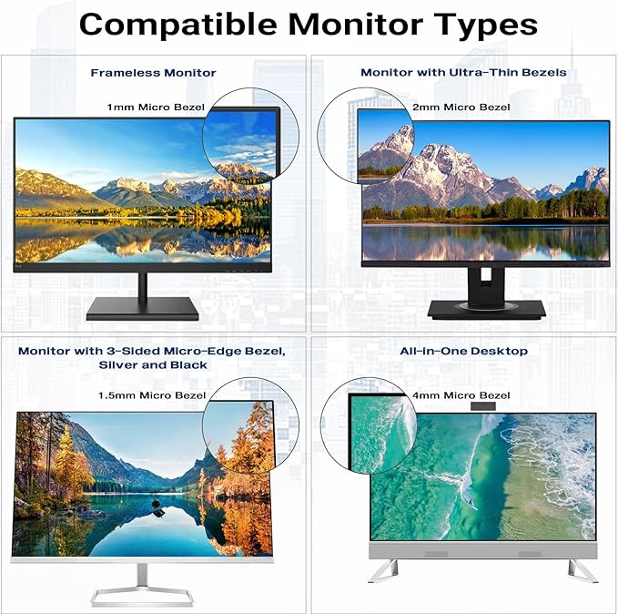 FILMEXT [2023 Upgrade Computer Privacy Screen Shield for 23 inch 16:9 Frameless Monitor, Anti Spy Blue Light Filter, Bubble Free, Easy On/Off Screen Protector for Computer Monitor