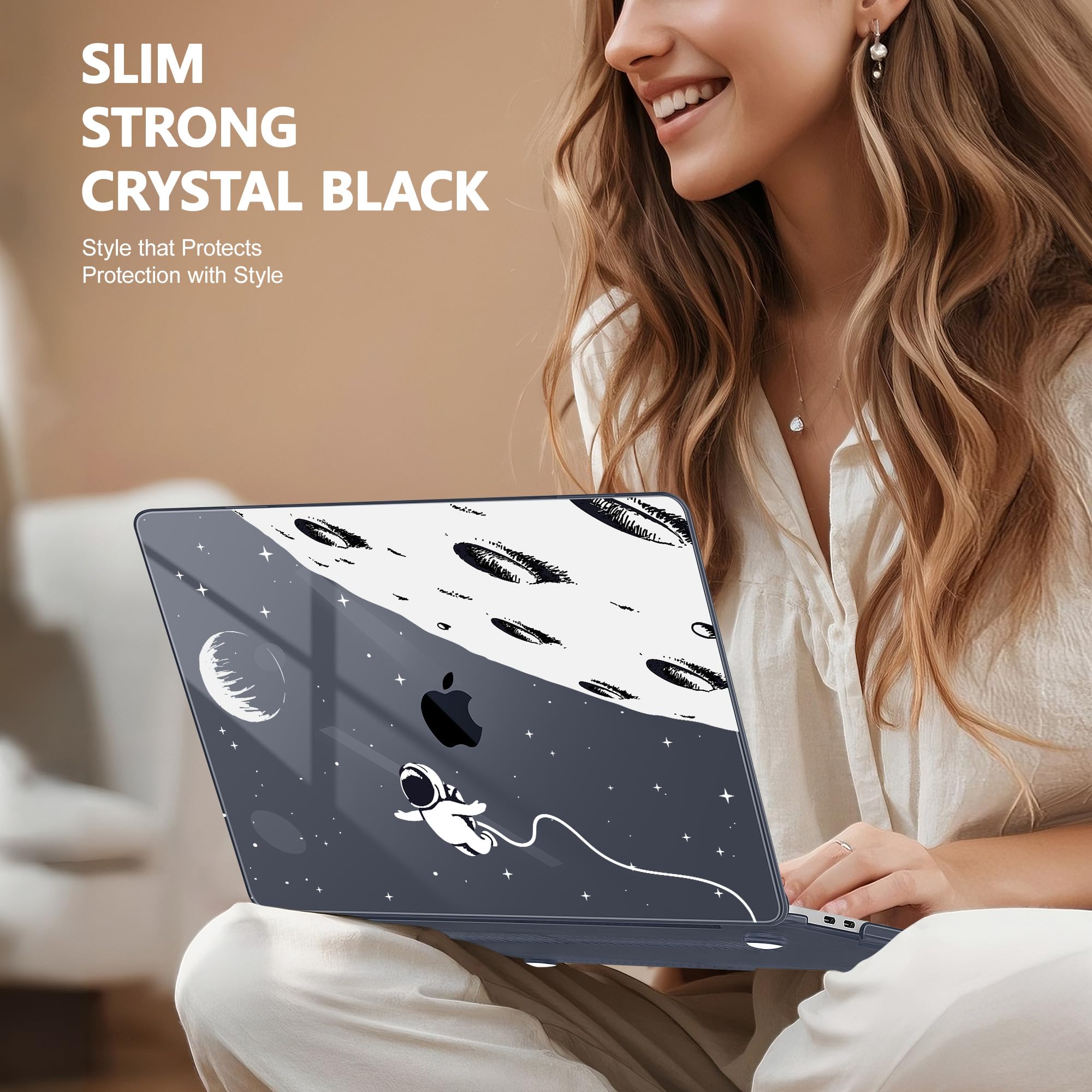 May Chen for MacBook Pro 13 inch Case 2022 2021 2020 Release A2338 M2 M1 A2289 A2251, Plastic Crystal Hard Shell Case Cover for MacBook Pro 13 inch Touch Bar Fits Touch ID, Astronaut Flight