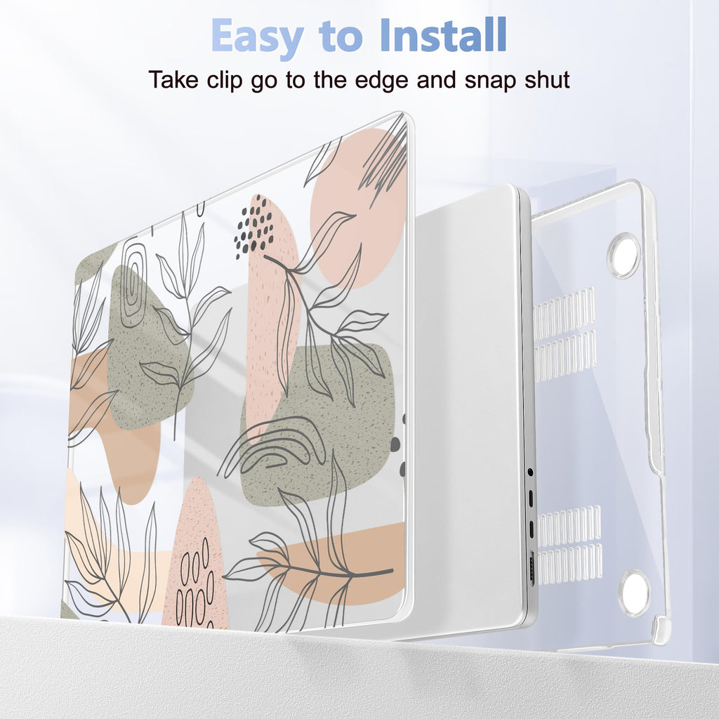 Lepeoac for MacBook Pro 16 inch Case M1 M2 M3 M4 M5 Pro/Max with Liquid Retina XDR, Release 2021-2025 2026 A3429 A3428, Hard Shell Case with Screen Protector & Keyboard Cover, Tropical Leaves
