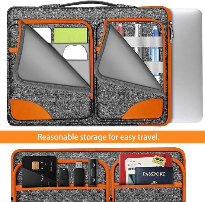 ZINZ Laptop Case 15 15.6 16 inches Sleeve Slim Briefcase Spill-Resistant Handbag for Most Popular 15" 15.6" 16" Notebooks，G01OG01