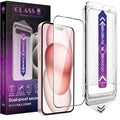 CHRYSHA 2-Pack Screen Protector Tempered Glass for iPhone 16 and iPhone 15 and iPhone 14 Pro 6.1-Inch, Auto Dust Removal, No Bubbles, High Definition Clear, Easy Installation