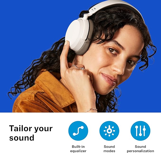 Sennheiser ACCENTUM Plus - Wireless Bluetooth Headphones, Quick-Charge Feature, 50-Hr Battery Playtime, Adaptive Hybrid ANC, White