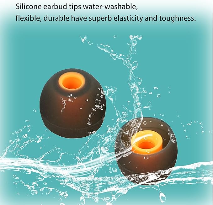 Silicone Replacement Earbud Covers Fit Most in-Ear Earbuds(Inner Hole 3.8mm -5.1mm) Headphone Ear Tips 9 Pairs S M L