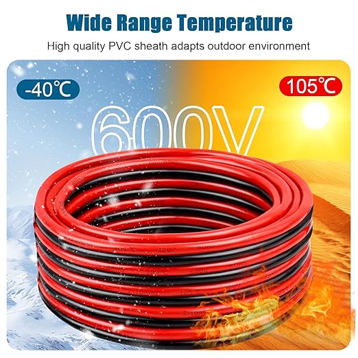 14 Gauge Wire 2 Conductors Copper Wire, 14 AWG Battery Cable Oxygen Free Copper Wire for Solar Panel, Automotive, Trailer, RV and Speaker (14 Gauge 100FT)
