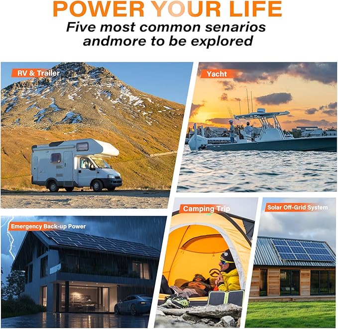 12V 100Ah LiFePO4 Battery MAX PLUS 4 Pack - 110A BMS with Low Temp Cutoff | 15000+ Deep Cycles for RV Solar Marine Trolling Motor | Off-Grid Backup Power Rechargeable Lithium Iron Phosphate Battery