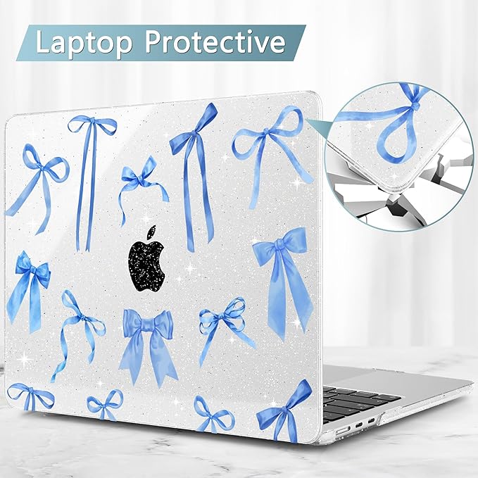 May Chen for MacBook Air 13.6 inch Case A3240 M4 A3113 M3 A2681 M2 with Retina Dispaly, 2025 2024 2023 2022 Release, Plastic Hard Shell Case with Screen Protector & Keyboard Cover, Watercolor Bows