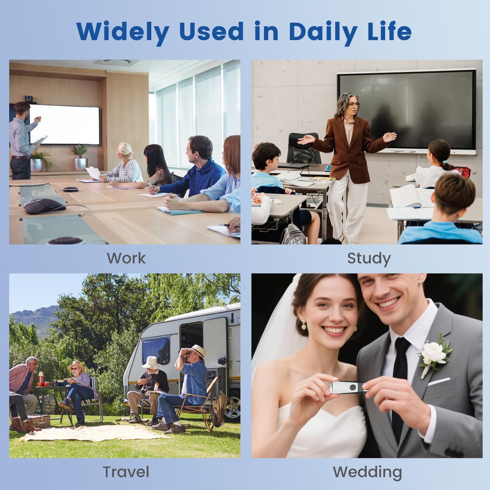2GB Flash Drive 2 Pack, Wooolken USB 2.0 Thumb Drives Jump Pen Drive Memory Stick with LED Light and Lanyards for Storage and Backup (Black Blue)