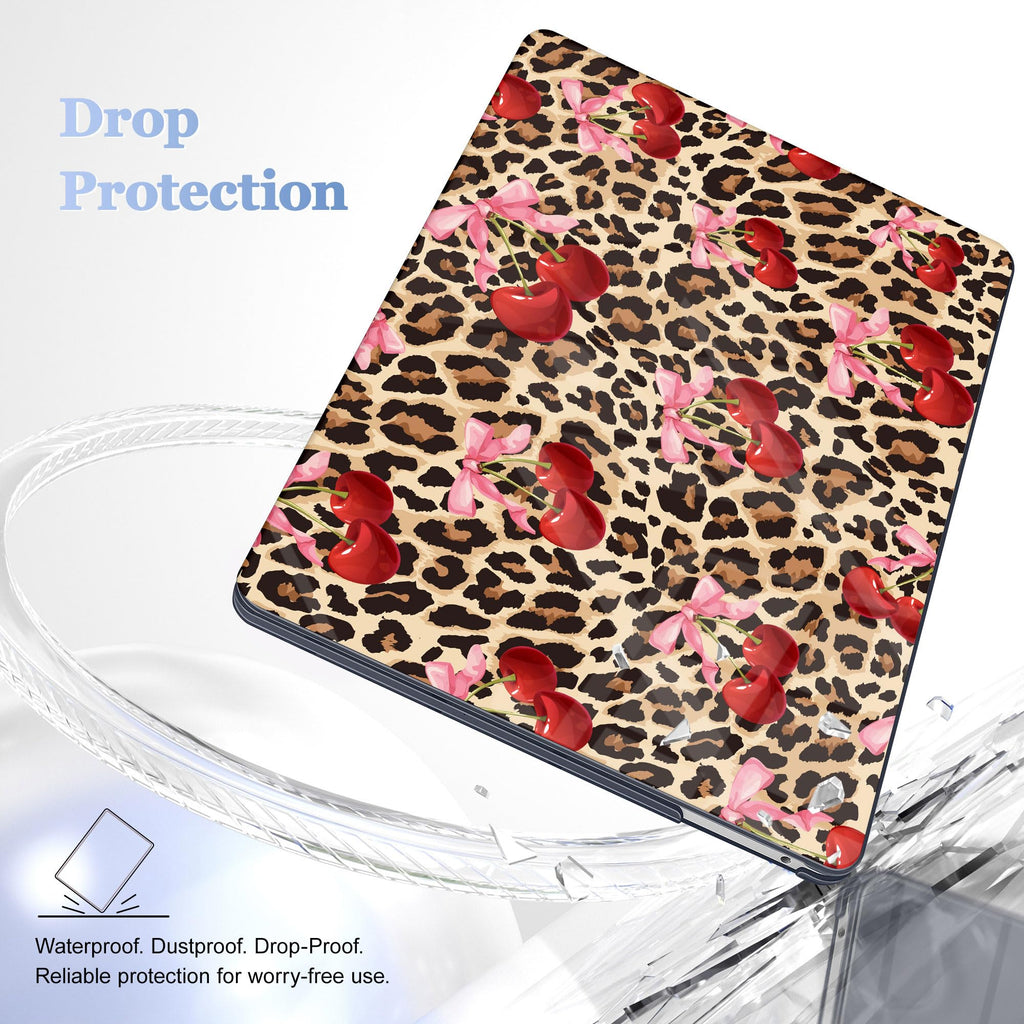 May Chen Case for MacBook Pro 13 inch M2 2023,2022,2021,2020 A2338 M1 A2251 A2289, Plastic Hard Shell Case for MacBook Pro 13" with Touch Bar Fits Touch ID, Cherry & Cheetah