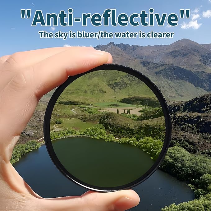 52mm Clip-on CPL Phone Camera Lens Filter, Polarized Camera Lens CPL Filter for iPhone 16 15 Pro Max Plus 14 13 Pro Max Mini 12 11 X XS Max Galaxy