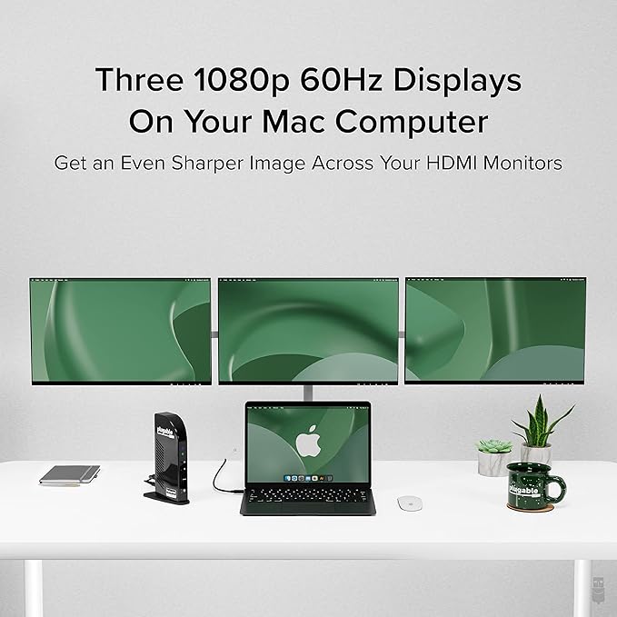 Plugable 14-in-1 USB C Docking Station | 4X HDMI Quad Dock with 100W Charging, HDMI Displays | Compatible with Windows, Thunderbolt (4X USB, 1x USB-C, Ethernet, SD Card, Audio) UD-3900C4