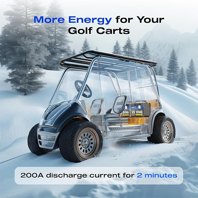 12V 100Ah LiFePO4 Lithium Battery 3 Pack - BCI Group 24, 15000 Cycles, Built-in 100A BMS, Low-Temperature Protection - Ideal for RVs, Golf Cart, Home Energy Storage, Marine (3 Pack)