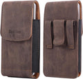 Phone Holster Pouch Case Belt Clip Loops Card Slot for Man iPhone12 13 14 15 16 17,11 12 13 14 15 16 17pro,17Air/Samsung S25 S24 S23 S22 S21 S20/LG/Moto (Brown&Yellow, L(6.1" x3.2''x0.8))