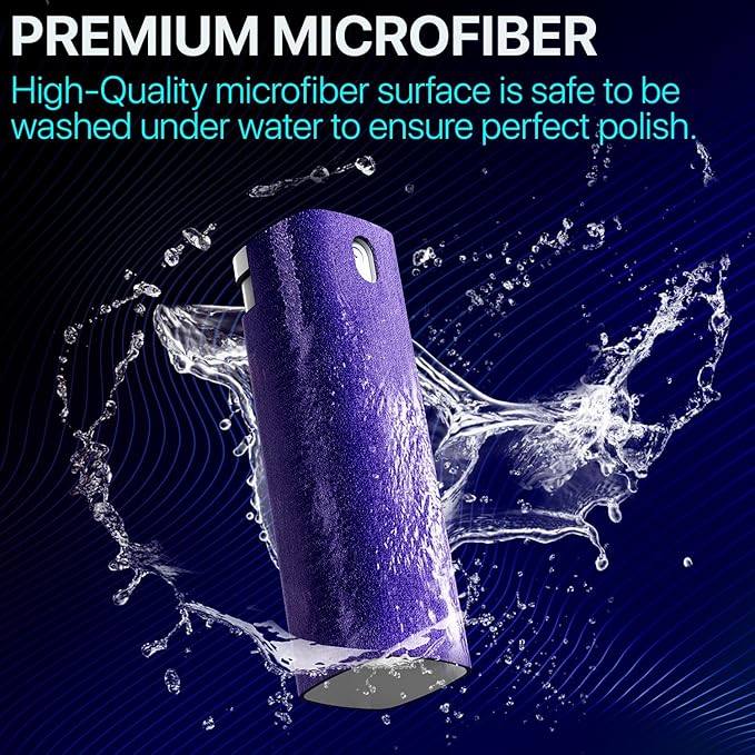 Mini Screen Cleaner Finger Proof Spray for Smartphones, iPads, MacBooks, Laptops, Car Screens, Touchscreens 3 in1 Mist Cleaner, Microfiber Cloth and Protective Cover (Rose)