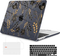 Mektron Compatible with M4 MacBook Air 15 inch Case 2025 A3241 2024 2023 M3 A3114 A2941 M2 Liquid Retina Display Touch ID, Plastic Hard Case & Keyboard Skin & Screen Protector - Gold Floral