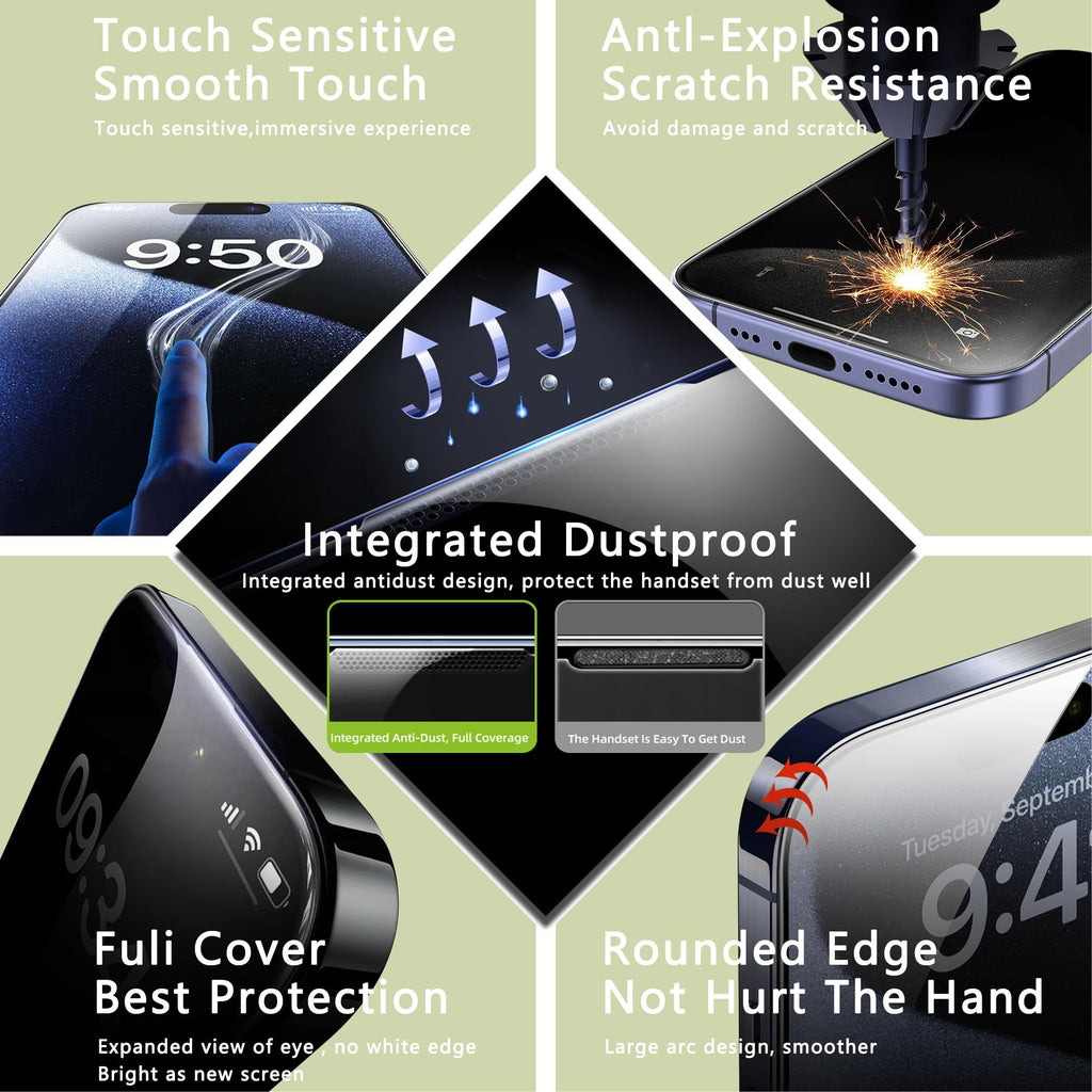 SY SHANGYAN 2 Pack Anti Blue Light Matte Screen Protector for iPhone X/XS/11 Pro (5.8-Inch),9H Tempered Glass,Anti-Glare,Full Coverage,Anti-Fingerprint,Auto Dust Removal,Bubble-Free