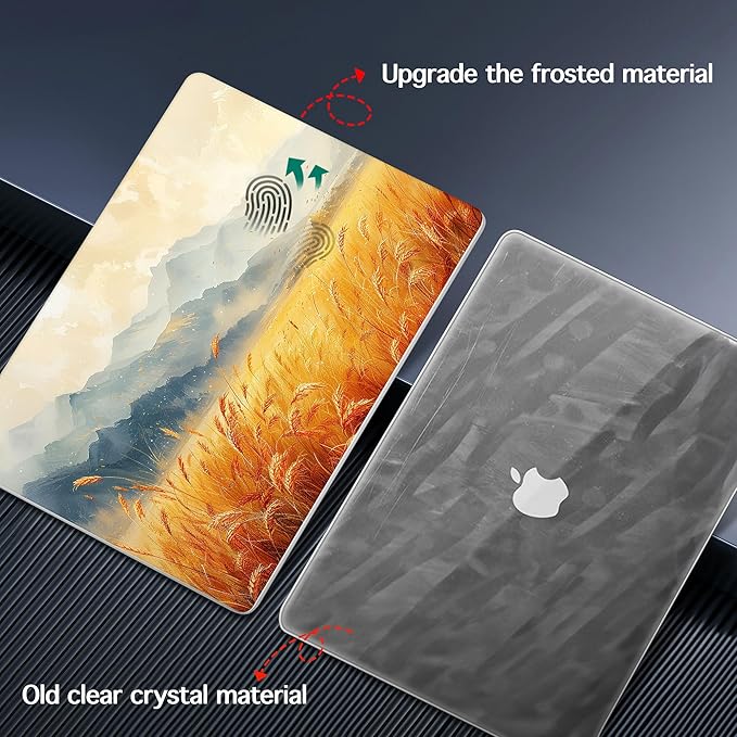 for MacBook Pro 16 inch Case 2021 2022 2023 2024 Release A3186 A3403 M4 A2991 M3 A2780 M2 A2485 M1 Pro/Max, Hard Shell Case with Screen Protector & Keyboard Cover, Wheat Field
