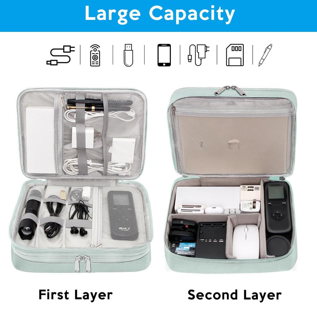 CILLA Electronic Organizer Travel Case, Travel Cord Organizer Case Portable Waterproof Cable Organizer Bag for Charger, Cord, USB, Power Bank, Earphone