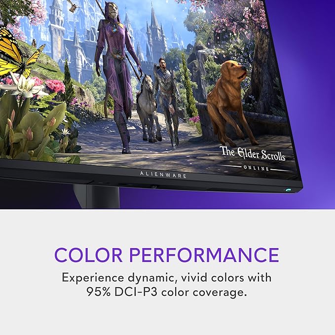 Alienware 27 4K Dual-Resolution Gaming Monitor - AW2725QF - 4K at 180Hz and FHD at 360Hz, 0.5ms GTG 1ms GTG (Extreme Mode), VESA AdaptiveSync, NVIDIA G-SYNC Compatible, HDMI/DP/USB 3.2 Gen1 - Black