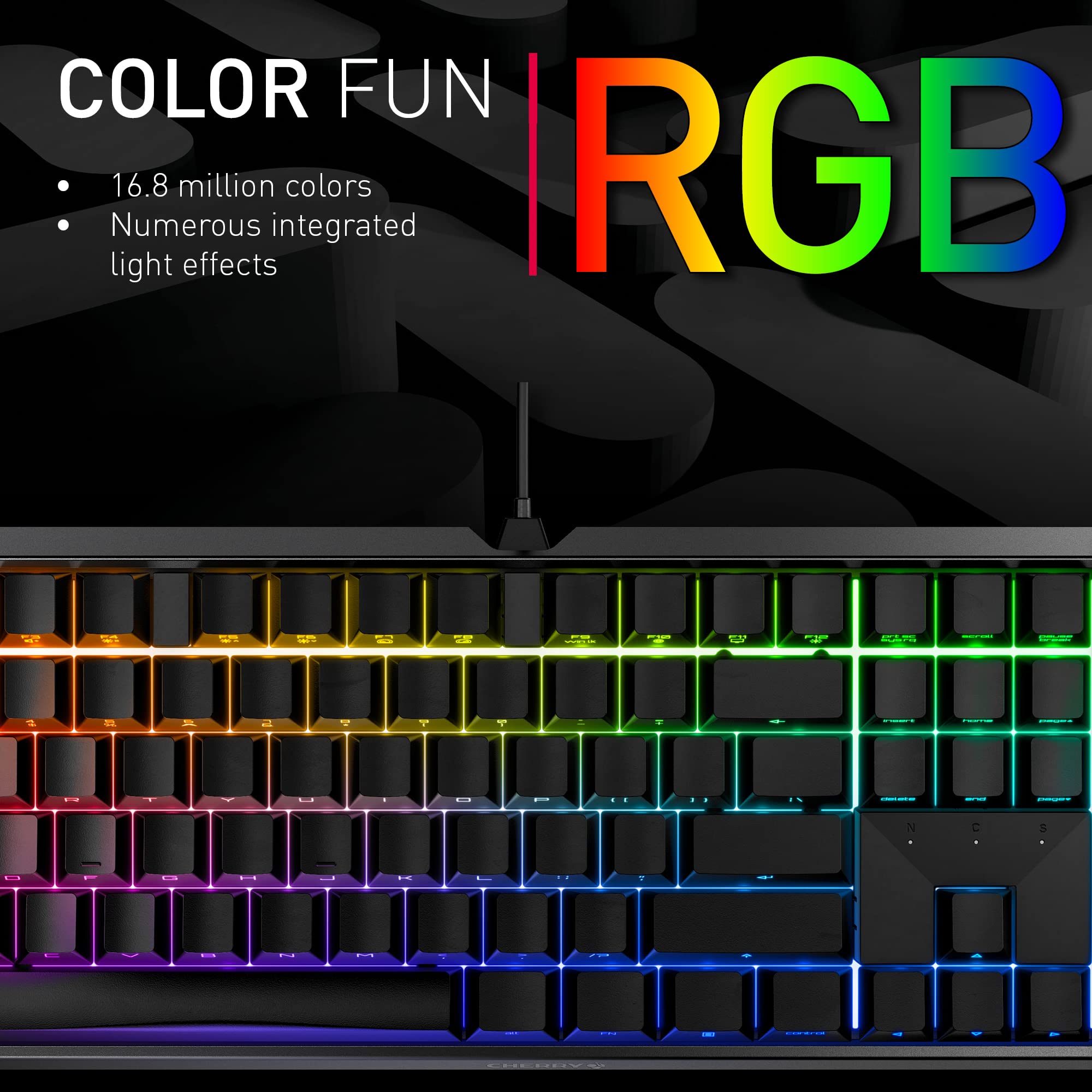 Cherry MX 3.0S, Wired Mechanical Gaming Keyboard, Robust Aluminum Housing, RGB-Lighting, Full Key Rollover, Anti Ghosting, MX RED Switches, White