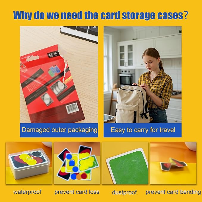 8 Pcs Playing Card Case, Small Clear Box, Plastic Deck Box, Card Deck Holder, Game Card Storage Organizer (8 pcs Standard) (No Cards)